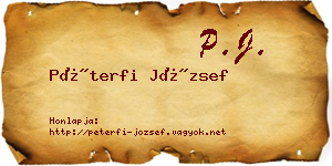 Péterfi József névjegykártya